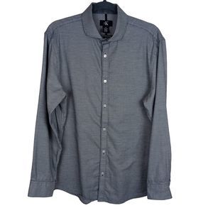 Calvin Klein Infinite Cool Non-Iron Gray Button Down Long Sleeve Shirt men's Med